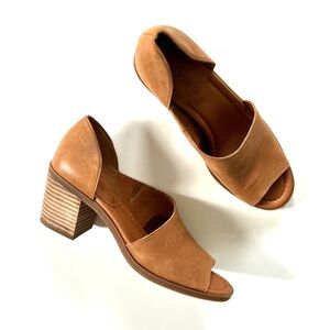 Sole Society Tan Genuine Leather Stacked Heel Ralimia Shoe
